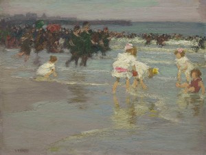 Beach scene with lots of people